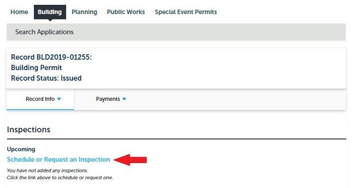 Inspection Scheduling: Request
