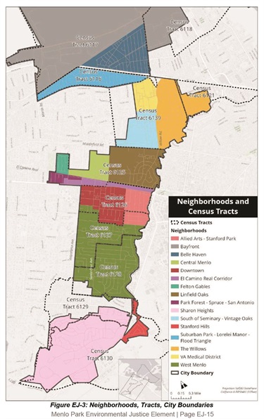 Menlo Park neighborhood map