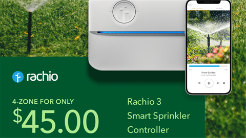 Rachio rebate image with 4-Zone controller information