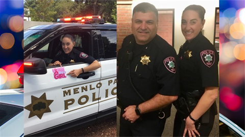 Police officers smiling together