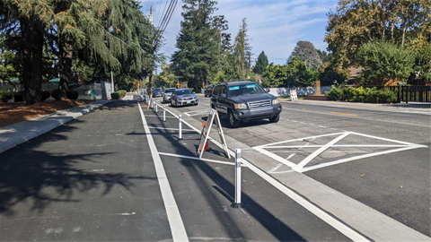 Middle Avenue buffered bike lane