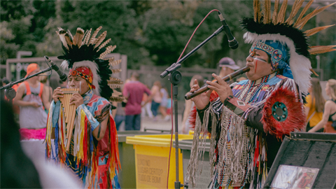 Native american music performance