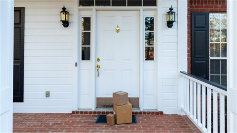 Packages on front porch