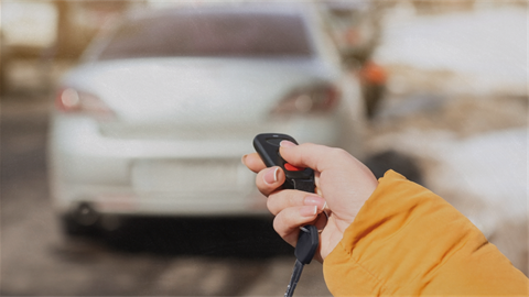 Locking car with key fob