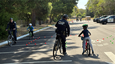 CHP and children on bikes
