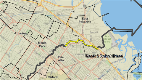 Map of SFCJPA Reach 2 Project