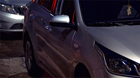 Cars parked at night