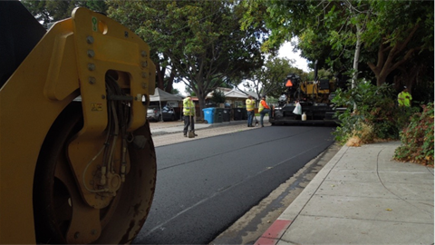 Street resurfacing work