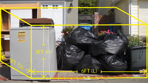 Bulky item pickup dimensions