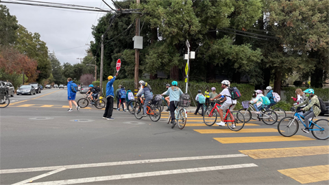Group of bicyclists