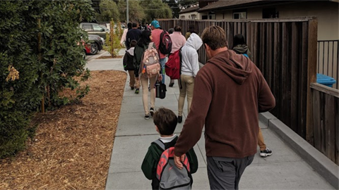 Families walking