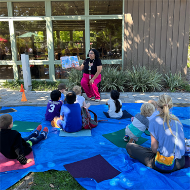 Librarian Desiree Wong leads a story time