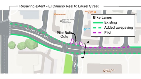 Ravenswood Avenue resurfacing and Bike pilot project 