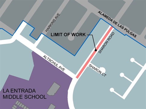 Sharon Road Sidewalk project area map.jpg