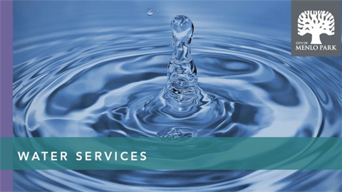 Water droplet with text saying water services