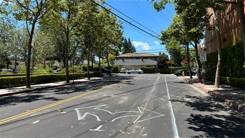 Menlo Park intersection with trees