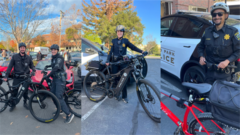 Police officers on and with bikes