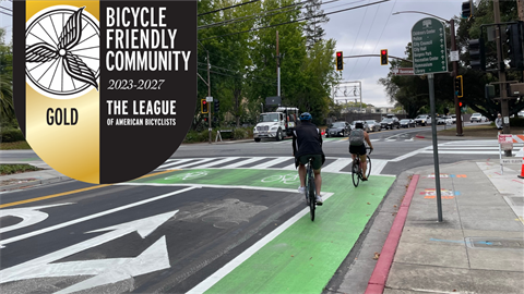 Bicyclists in lane